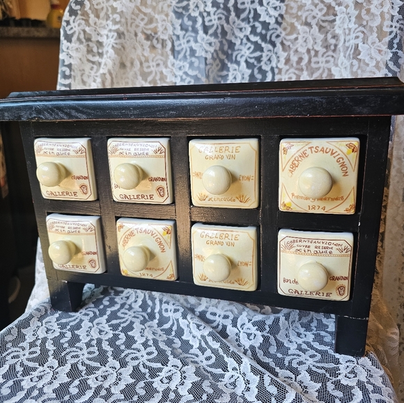 Other - Vintage style French apothecary mini spice cabinet